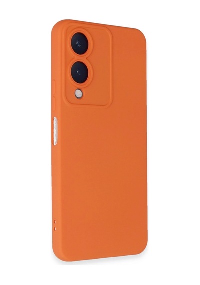 Vivo Y17s Kılıf Nano İçi Kadife Silikon - Turuncu -