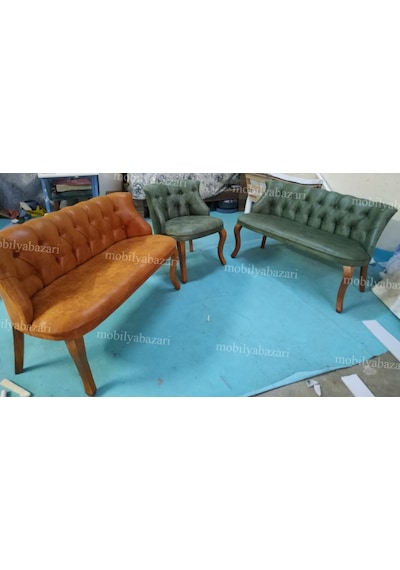 Mobilyabazari Tual Çay Seti Ikili Koltuk, Salon, Balkon, Ofis)