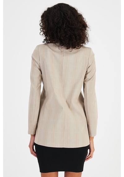 Alexandergardı Ekoseli Astarsız Cepli Kruvaze Blazer Ceket B24-00202 001