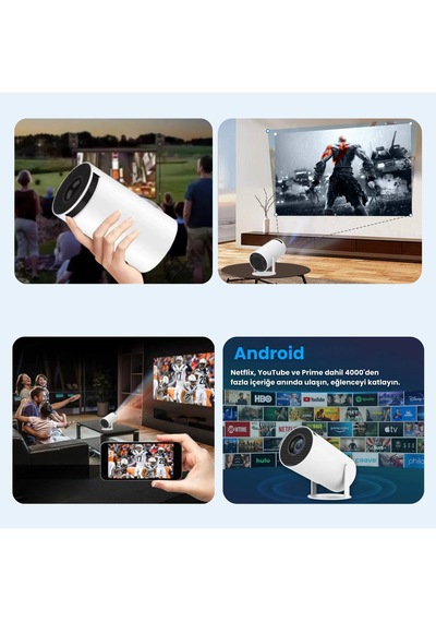 Hy300 Pro Android Tv Özellikli Taşınabilir Projektör
