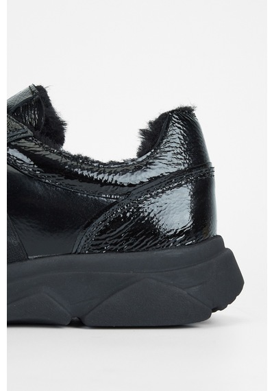 Valmenti Kadın Siyah Rugan Deri Sneakers & Spor Ayakkabı 996 117-1 Bn Ayk Sk23/24 Siyah