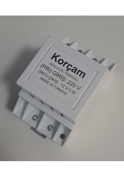 Korçam Zil Trafosu & Güç Transformatörü Raylı Sistem 12 Volt 5w
