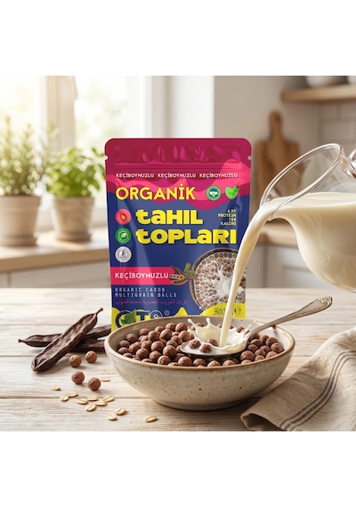 Ots Organik Keçiboynuzlu Tahıl Topları 300 gr  (Organik Sertifikalı, Pestisit Analizli)