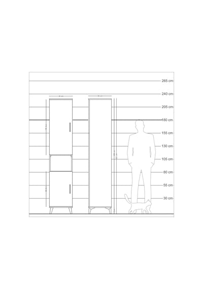 Hyperion Dolap 5 Raflı 2 Kapaklı 44x44x221 Çam-çam Çam