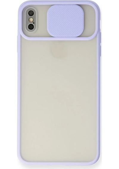 Newface Apple Apple iPhone Uyumlu  X Kılıf Palm Buzlu Kamera Sürgülü Silikon - Lila