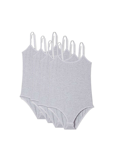 Tutku 4 Adet İp Askılı Kadın Çıtçıtlı Body Gri