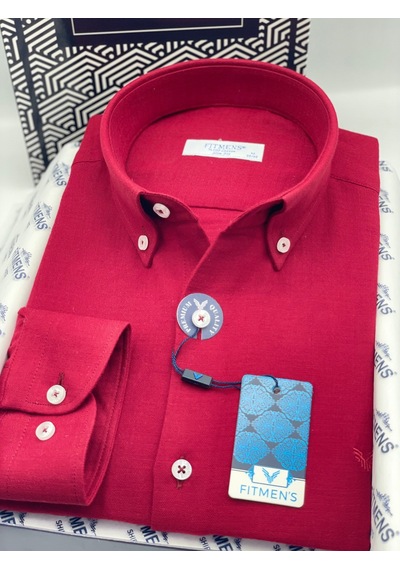 Slim Fit Uzun Kol Müslin Pamuk Rahat Nefes Alabilen Kumaştan Yaka Düğmeli Hediye Kutulu Erkek Gömlek Fs-004202 - Bordo-3369 Slim Fit Uzun Kol Müslin Pamuk Rahat Nefes Alabilen Kumaştan Yaka Düğmeli Hediye Kutulu Erkek Gömlek Fs-004202 - Bordo-3369