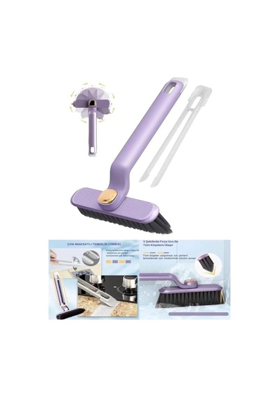 Çok Amaçlı Sert Kıllı Temizlik Fırçası Ergonomik Saplı Banyo Mutfak Fayans Temizleyici