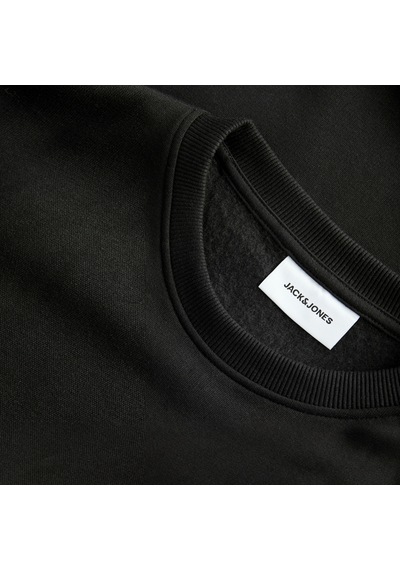 Jack & Jones Erkek Gögüs Baskili Regular Fit Bisiklet Yaka Sweatshirt - Rush - 12298426 Siyah