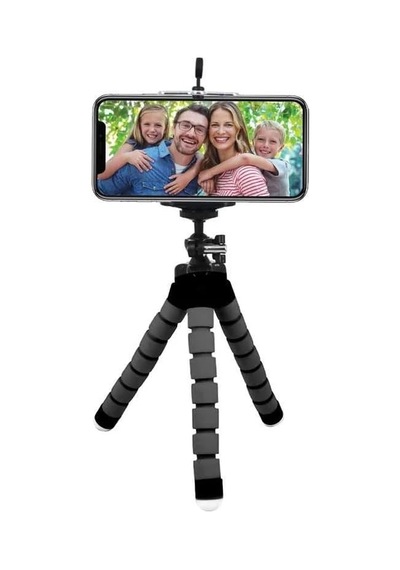 Süngerli, Elastik Ve Sabit, Dönebilen Tripod Siyah