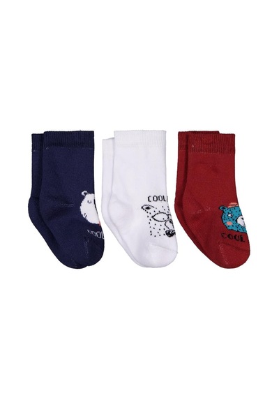 Civil Baby Animal Havlu 6-18 Ay 3'lü Bebek Erk Çorap Set - Standart 12 Ay
