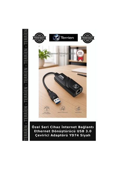 Özel Seri Cihaz İnternet Bağlantı Ethernet Dönüştürücü Usb 3.0 Çevirici Adaptörü Yd74 Siyah