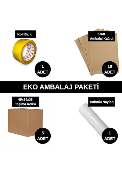 Eko Ambalaj Paketi - Taşınma Seti - Balonlu Naylon - Bant - Koli - Kraft Kağıt