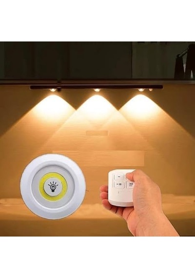 Squado 3'lü Set, Pille Çalışır, Uzaktan Kumandalı, Ayarlanabilir Parlaklık Ayarı, Otomatik Kapanma, Kablosuz Mon Diğer