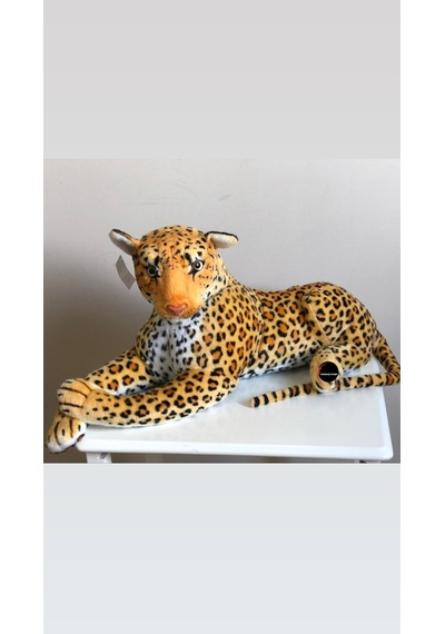 Oyuncak Leopar Kaplan Peluş Dev Boy 90 Cm Kahverengi
