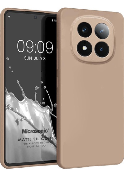 Microsonic Matte Silicone Xiaomi Redmi Note 14 Pro 4g Kılıf Gold -