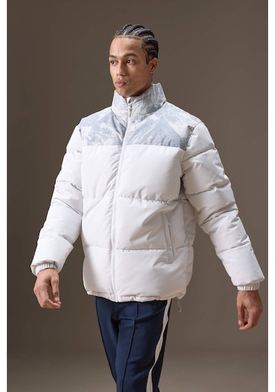 Defacto Defactofit Su Geçirmez Oversize Geniş Kalıp Fermuarlı Rüzgar Geçirmez Şişme Mont E9493ax25wngr493 Gri