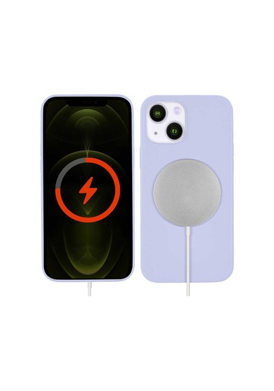 Apple Uyumlu iPhone 13 Kılıf Zore Silksafe Wireless Kapak-Pembe Açık