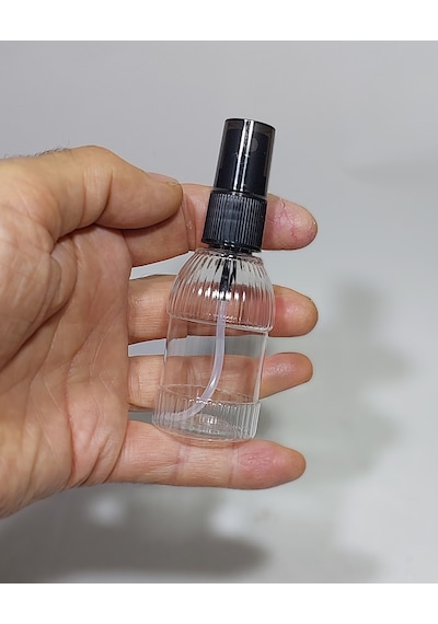 50 Adet Boş Şişe siyah Spreyli Kolonya Şişesi Doldurulabilir Cep Plastik Parfüm Şişesi 50 Ml desenli