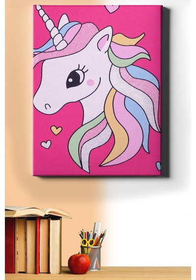 Webstyle Sayılarla Boyama Seti Kasnaklı Unıcorn 50 X 65 Cm