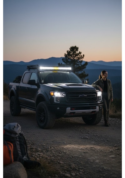 Offroad Oval Tepe Sis Lambası 80cm Beyaz-amber Çakarlı 135 Led 405w Eğimli Yayıcı Delici Off Road