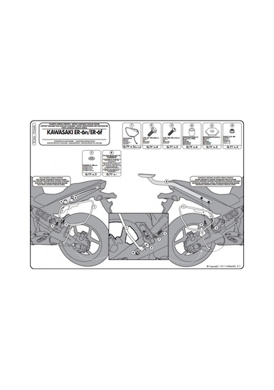 Te266 Kawasaki Er-6N - Er-6F 09-11 Yan Kumaş Çanta Taşıyıcı