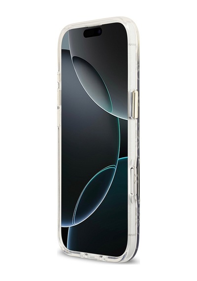 Apple Uyumlu iPhone 17 Air Kılıf Guess Lisanslı M-safe Şarj Özellikli 4g Desenli Simli Silikon Kapak Gri Gri