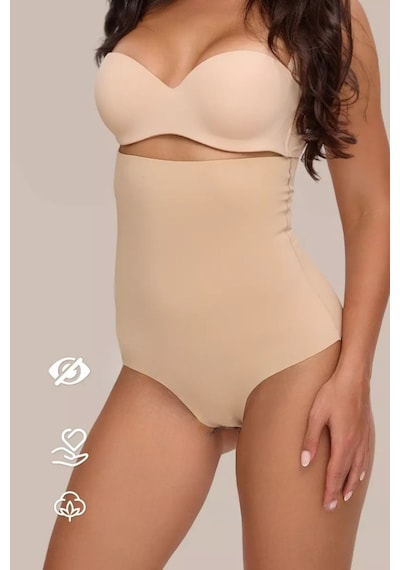 Mistirik Private Model Lazer Kesim Bel Basen Toparlayıcı Ince Yüksek Bel Slip Kaydırmaz Silikonlu Ten Renk Ten
