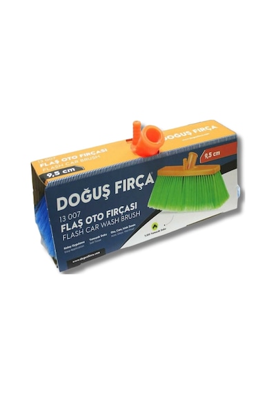 Doğuş Flaş Kutulu Oto Yıkama Fırçası, Kıl Boyu 9,5 Cm. Su Hortumu Girişli 13007