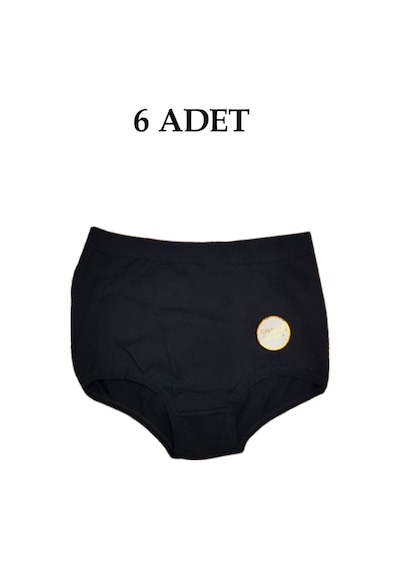 Toparlayıcı Yüksek Bel Kadın Külot 6'lı Paket Siyah