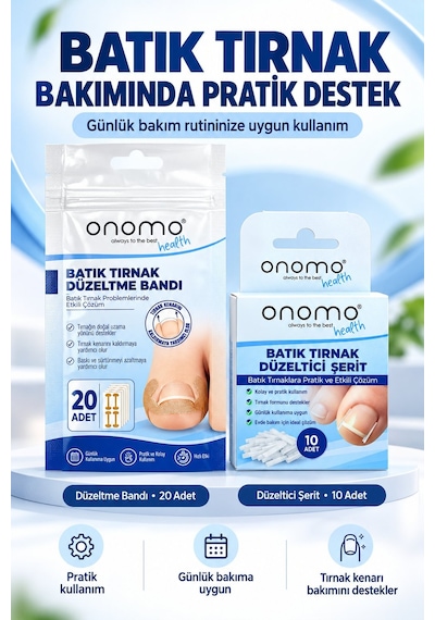 Onomo Health Batık Tırnak Düzeltme Bandı + Düzeltici Şerit Set