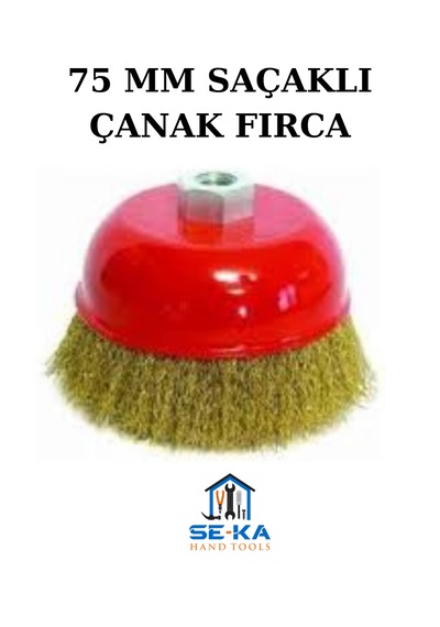 Saçaklı Çanak Tel Fırça 75 Mm Spiral Taşlama Uyumlu Pas Boya Temizleme Metal Fırça
