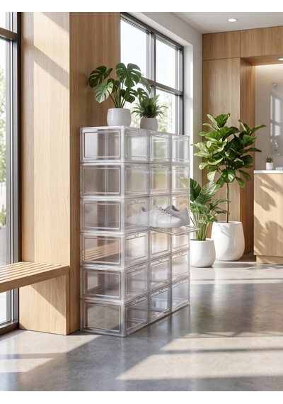 Rika Garden Şeffaf Kapaklı Erkek Ayakkabı Kutusu 10 Adet