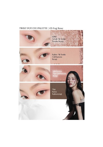 İpeksi Dokulu 4'lü Far Paleti Twist Pot Eye Palette 05 Fog Rose Diğer