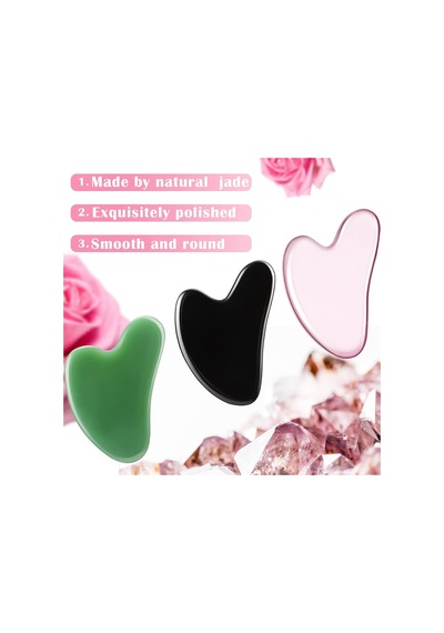 Tr 3 Adet Gua Sha Yüz Aleti, Doğal Reçine Taş, Gua Sha Tahtası, Kazıma, Yüz Masaj Aracı, Gua Sha Kazıma Masaj A