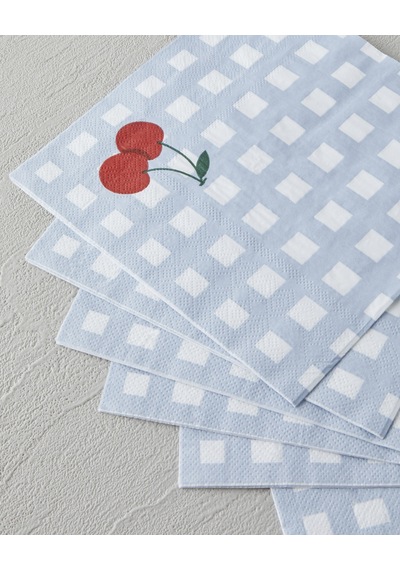 English Home Cherry Cherry Kağıt 20'li Kağıt Peçete 33x33 Cm Mavi