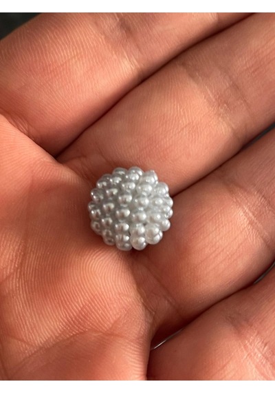 Delikli Inci Boncuk Mavi Renk1 Paket 50 Adet 1cm