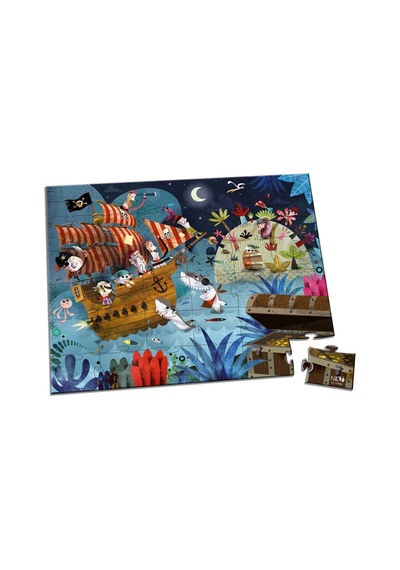 Janod 36 Parça Çantalı Puzzle Hazine Avı