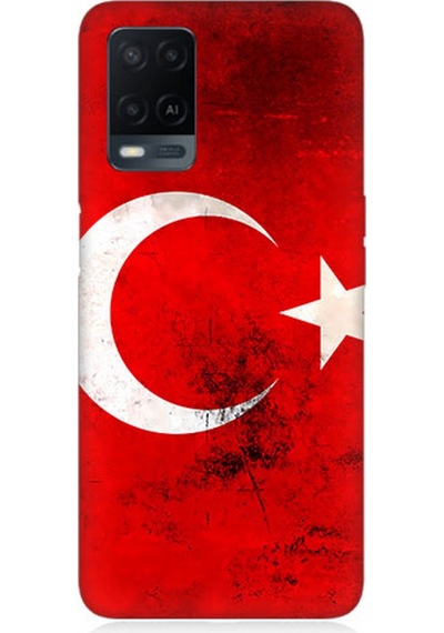 Oppo A54 Uyumlu Silikon Kılıf Türk Bayrağı