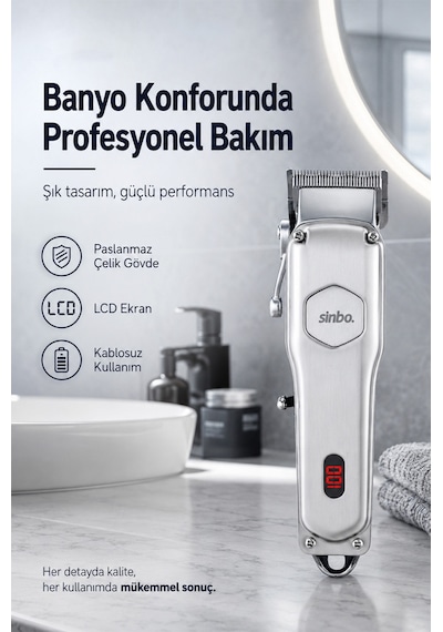 Shc-1905 Şarjlı Saç Kesme Makinesi Kablosuz Kullanım, Ergonomik Tasarım, 4-6 Saat Çalışma Süresi