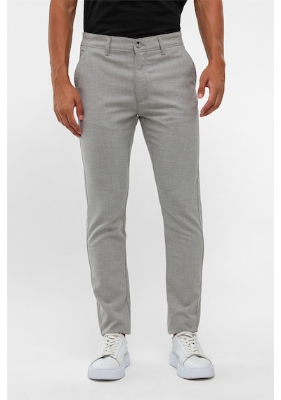 Süvari Gri Slim Desenli Pantolon