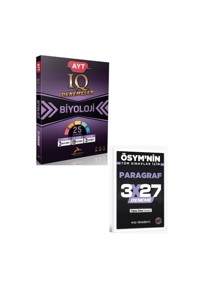 Paraf 2027 Ayt Biyoloji Iq Video Çözümlü 25 Branş Deneme+ Evp Akademi Paragraf