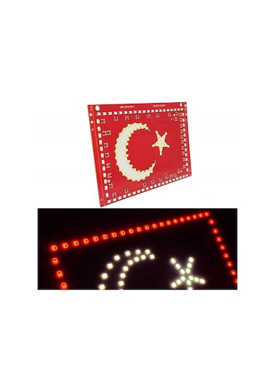 Ahmet Otomotiv Türk Bayrağı Ay Yıldız Bayrak Led Işıklı Panel Tabela - 24 Volt