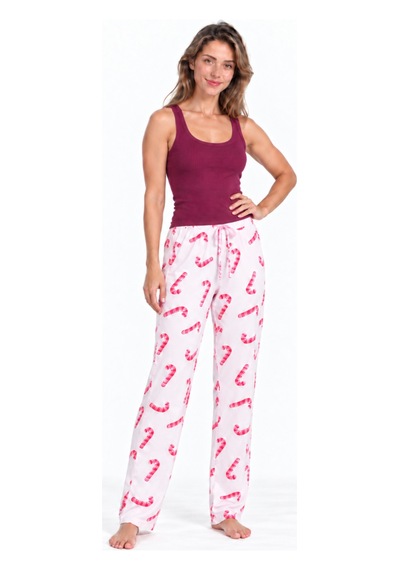Kadın Trend Günlük Bluz Bordo Desenli Pijama Takımı
