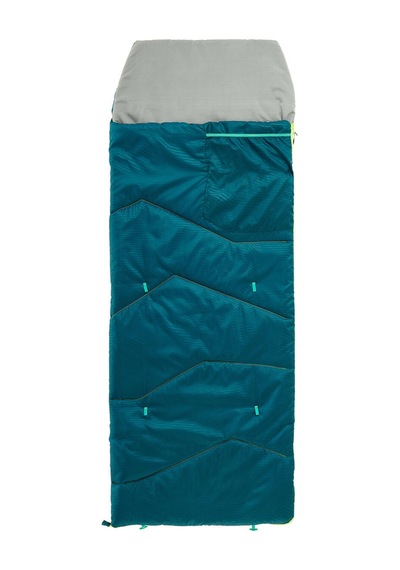 Quechua Çocuk Outdoor Uyku Tulumu - Mavi - 10 C Konfor - Mh100 Koyu Petrol Mavisi/lime Yeşili/taş Grisi