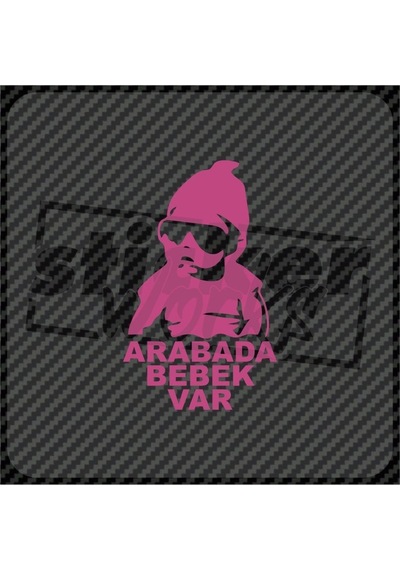 Arabada Bebek Var Sticker Pembe