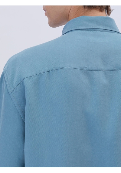 Kip Koyu Mint Fitilli Oversize Fit Dokuma Casual Gömlek Mint