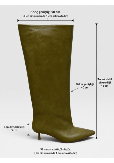 Erva'nın Butiği Yağ Yeşili Cilt Veray Xl Oversize Kalın Baldır 5 Cm Mini Topuk Çizme-6399 Yeşil Erva'nın Butiği Yağ Yeşili Cilt Veray Xl Oversize Kalın Baldır 5 Cm Mini Topuk Çizme-6399 Yeşil