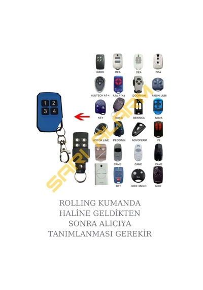 Rolling Nice, Bft, Hiland, Faac Vb. Olabilen Fix Akıllı Kumanda 433.92 Mhz Um-58
