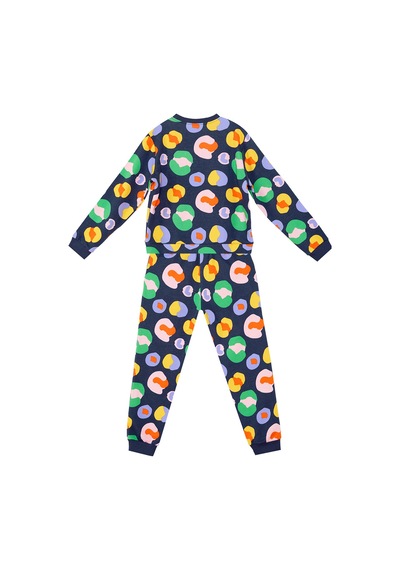 Denokids Renkli Lacivert Kız Çocuk Eşofman Takım